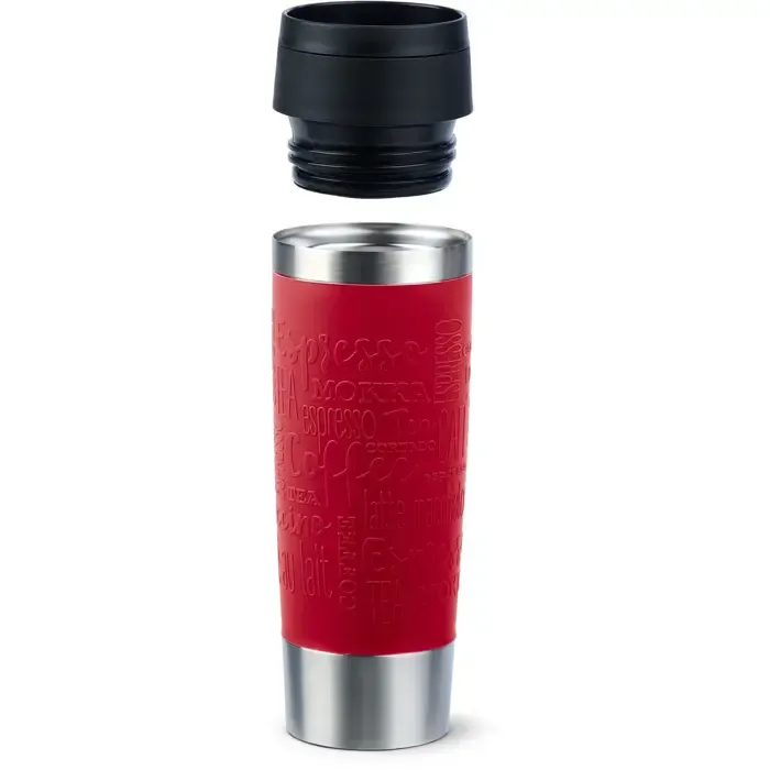 emsa travel mug classic grande thermal mug (dark red/stainless steel, 0.5 liters) - slika 2
