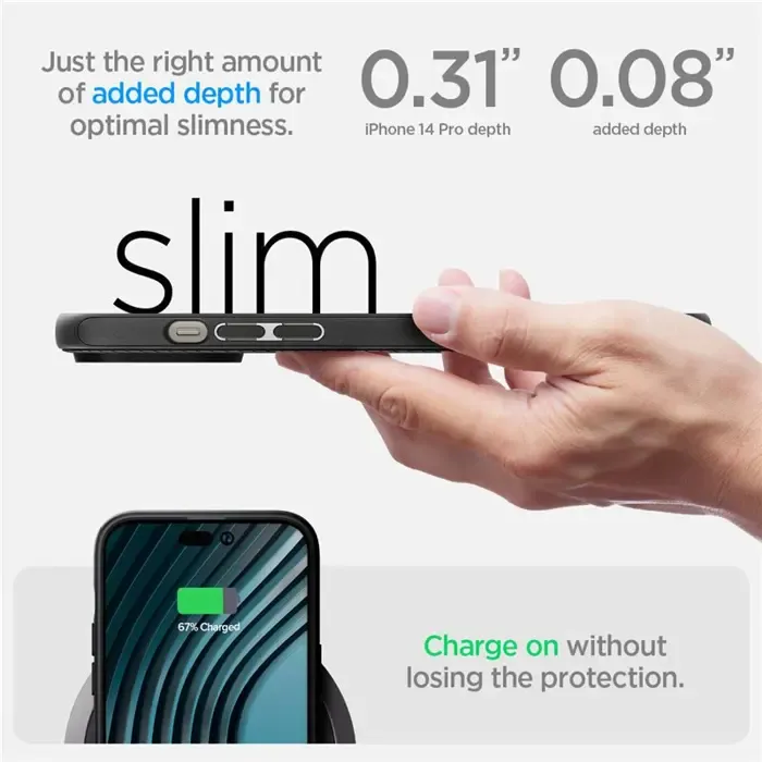 spigen mag armor magsafe, zaštitna maska za telefon, mat crna - iphone 14 pro - slika 3