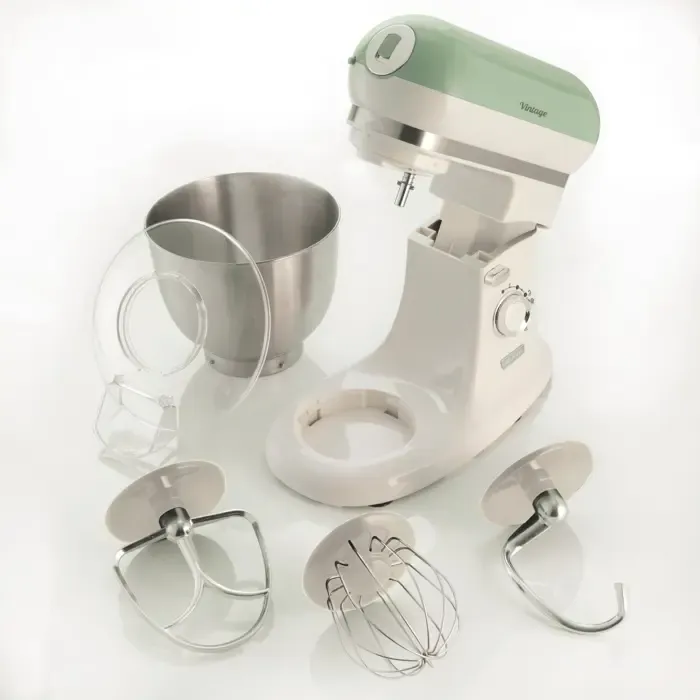 ariete vintage food processor 1588 (light green/cream, 1,200 watts) - slika 2