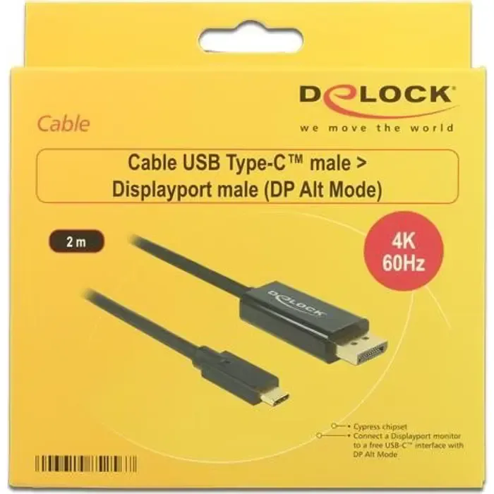 delock type c>dp 4k 60hz 3m - plug/plug - slika 2