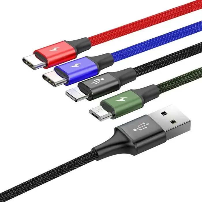 cable usb baseus fast 4in1 2xusb-c / lightning / micro 3.5a 1.2m (black) - slika 2