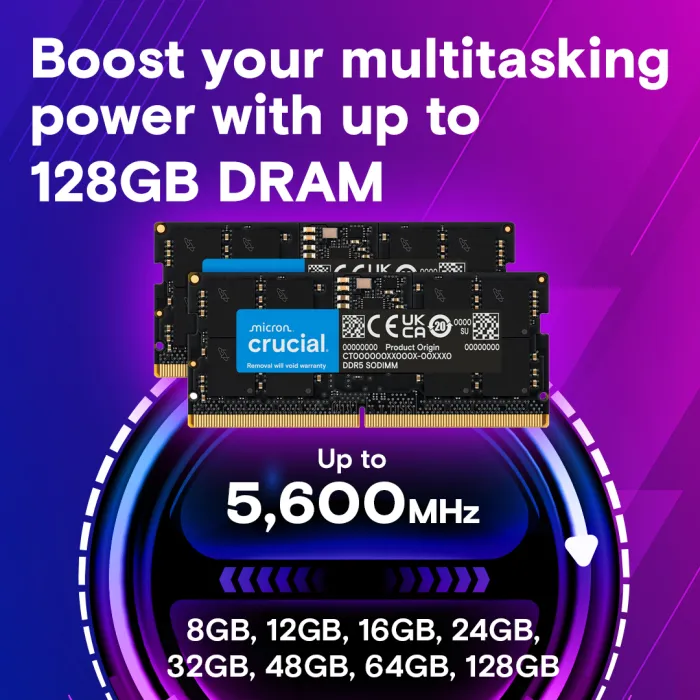 crucial 24gb kit (2x12gb) ddr5-5600 sodimm cl46, 1.1v - slika 2