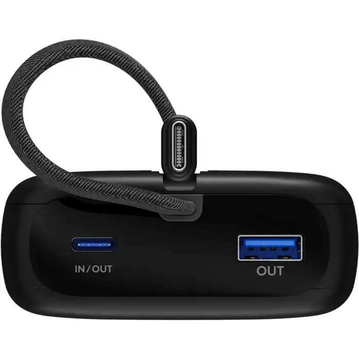 goobay power bank 20,000 mah, integrated usb-c cable 13cm, 30 watts black, 20 ah, 1x usb-a, 2x usb-c, pd, qc - slika 4