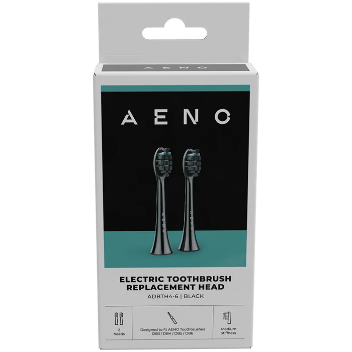 aeno replacement toothbrush heads, black, dupont bristles, 2pcs in set (for adb0004/adb0006 and adb0003/adb0005) - slika 2
