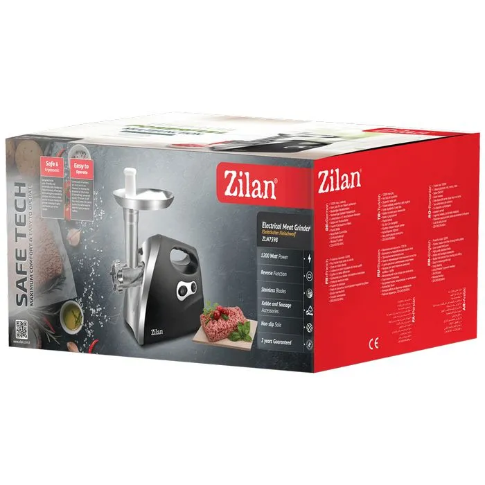 zilan mašina za mljevenje mesa, snaga 1200 w, crna - zln7599 - slika 2