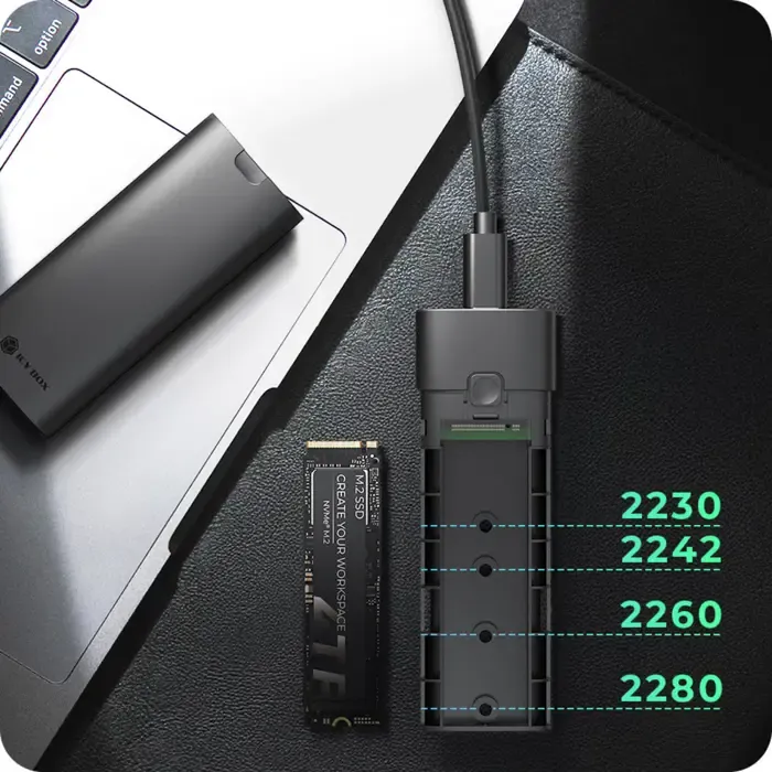 icy box spade case 1806 (black, with usb 3.2 gen 2 type-c) - slika 3