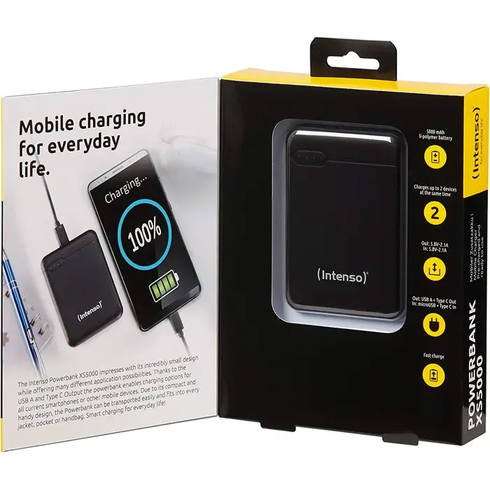 intenso xs5000, power bank (black, 5000 mah) - slika 3