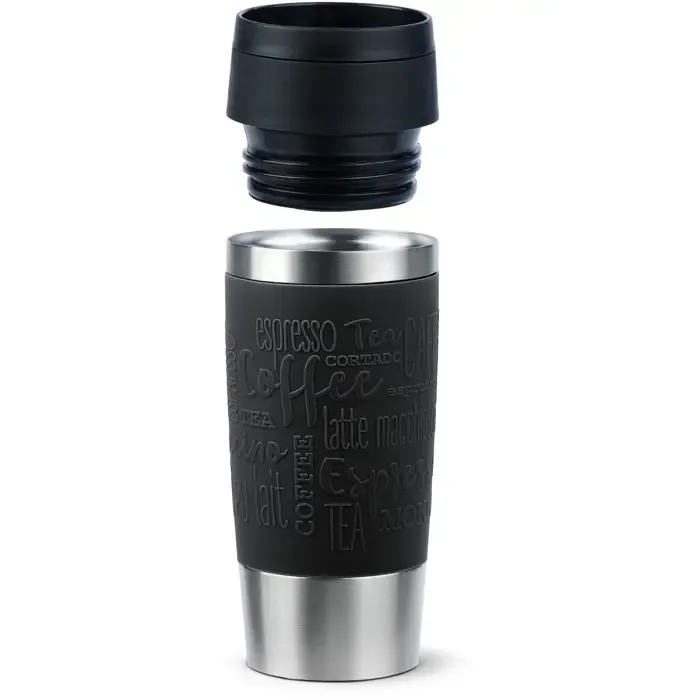 emsa travel mug classic thermo mug (black/stainless steel, 0.36 liters) - slika 2