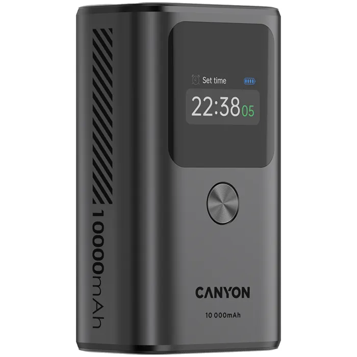 canyon power bank onpower 130 tft 10000 mah pd30w dark grey - slika 2