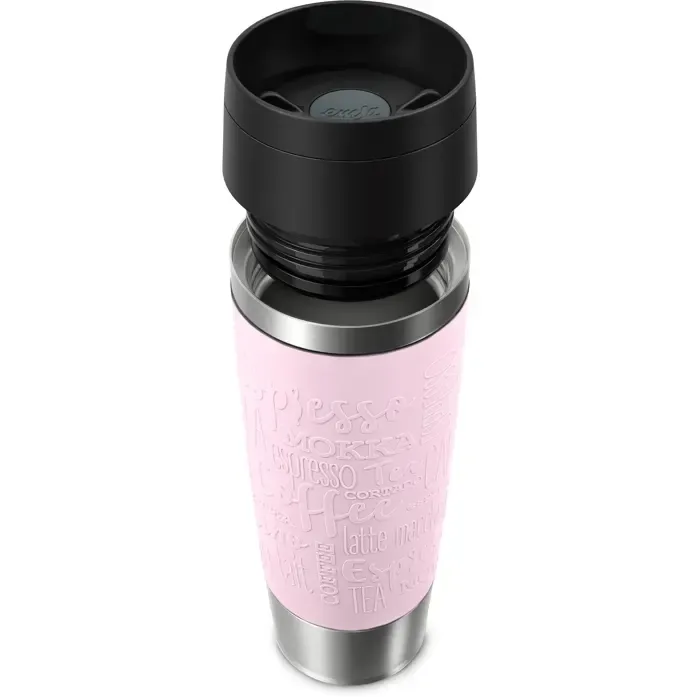 emsa travel mug classic grande thermal mug (light pink/stainless steel, 0.5 liters) - slika 3