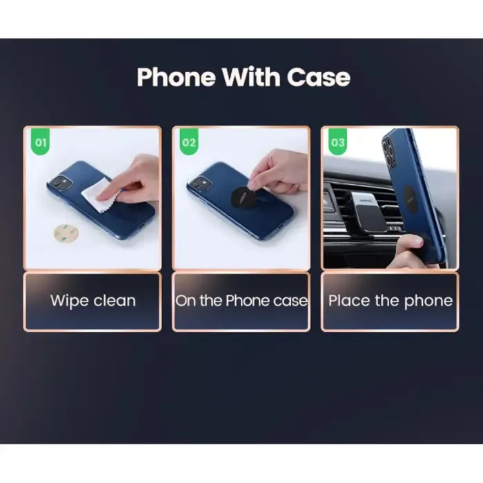 ugreen magnetni držač za smartphone, za auto, crni - slika 3