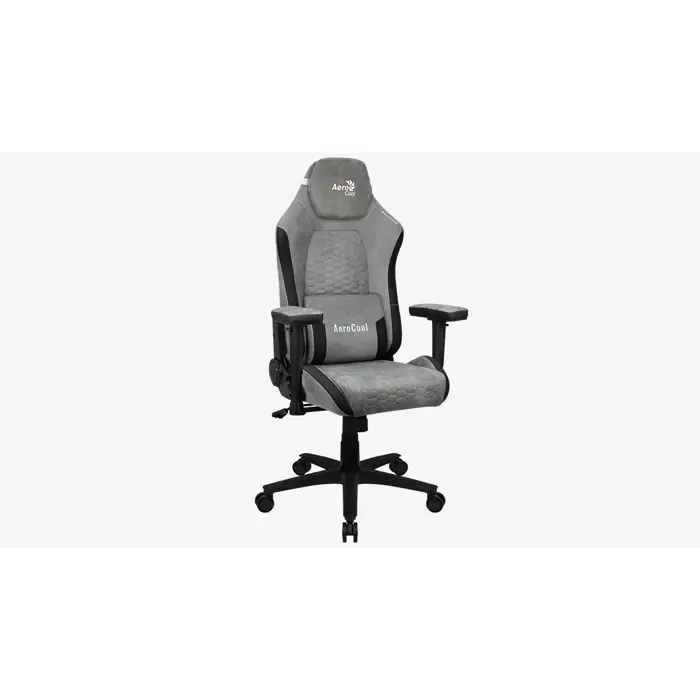aerocool crown aerosuede universal gaming chair padded seat stone grey - slika 4