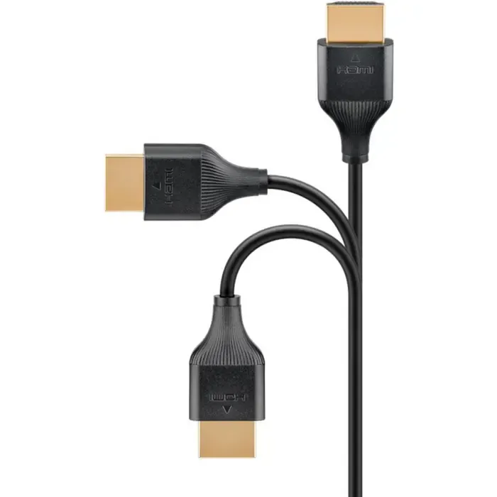 goobay slim high speed hdmi cable with ethernet, 4k @ 60hz (black, 3 meters) - slika 4