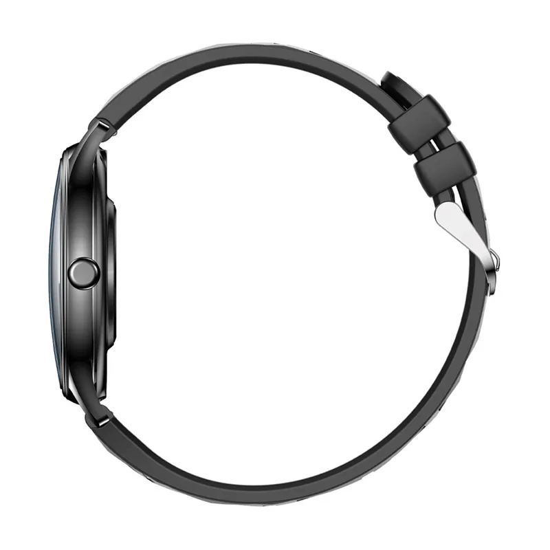 colmi l28 smart watch (black silicone + black leather strap) - slika 3