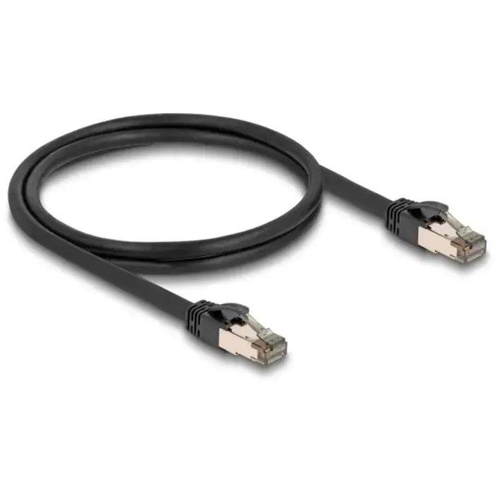 delock rj-45 network cable cat.6a u/ftp ultra flexible (black, 1 meter, inner stainless steel jacket) - slika 2