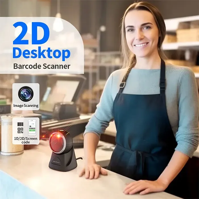 qoltec desktop precision reader 1d barcode & qr scanner | 2d - slika 3