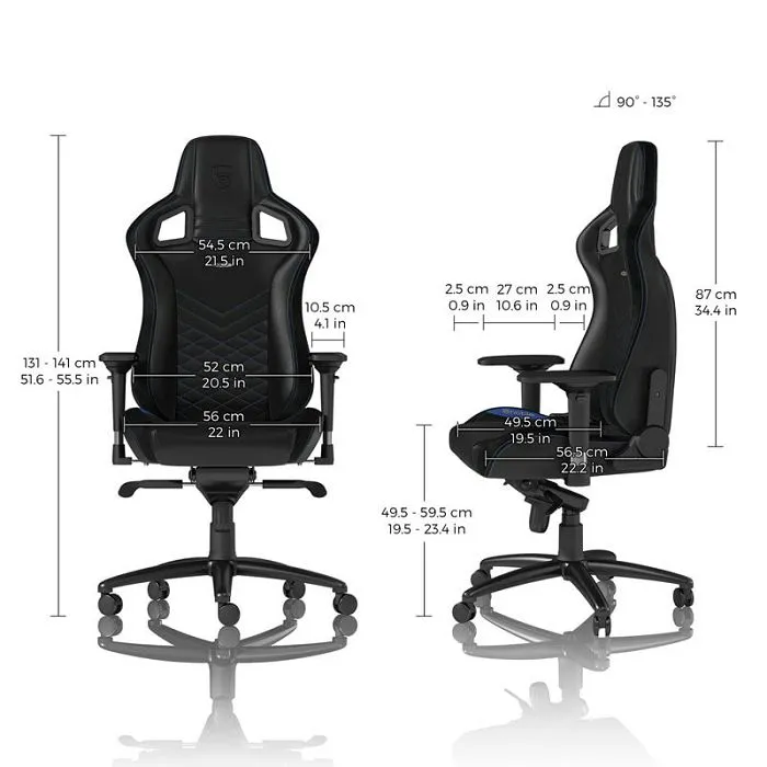 noblechairs epic gaming stolica - crno/plava nbl-pu-blu-002 - slika 2