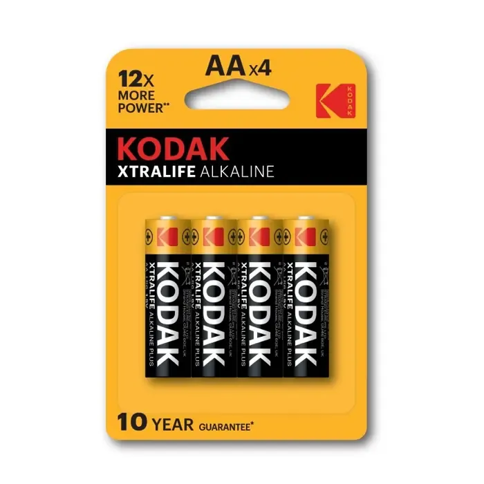 kodak xtralife alkaline aa battery (4 pack) - slika 1