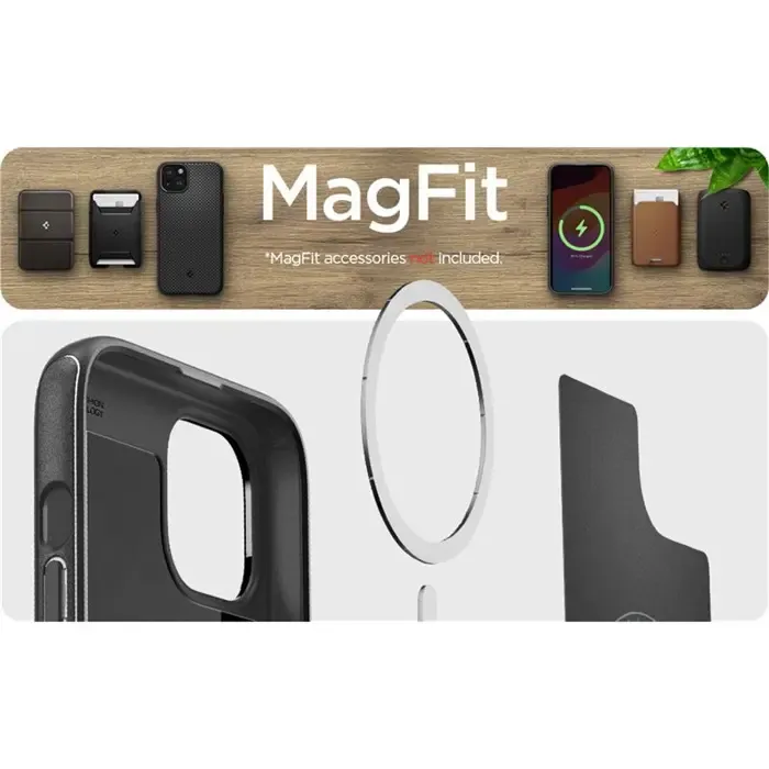 spigen mag armor magsafe, zaštitna maska za telefon, mat crna - iphone 15 plus (acs06671) - slika 4