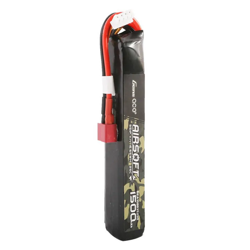 gens ace 25c 1500mah 3s1p 11.1v airsoft gun lipo battery with t plug - slika 3