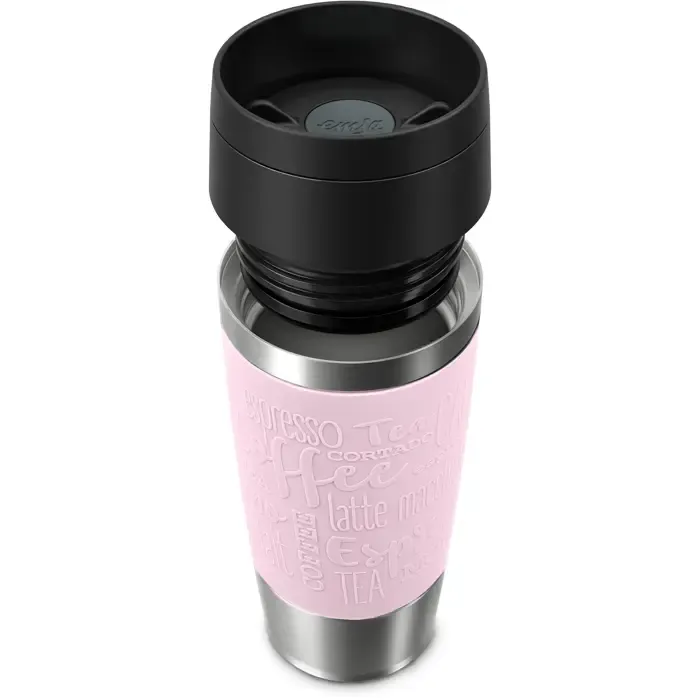 emsa travel mug classic thermal mug (light pink/stainless steel, 0.36 liters) - slika 3
