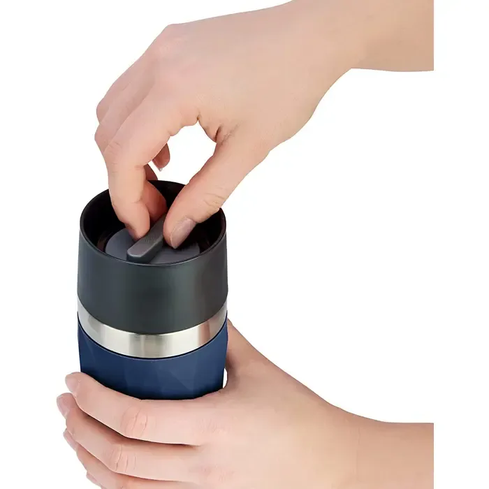 emsa travel mug compact thermal mug 0.3 liters (dark blue, screw cap) - slika 5