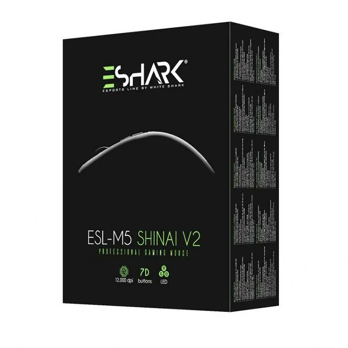 eshark profesionalni rgb gaming miš esl-m5 shinai-v2 crni 12.000dpi - slika 3