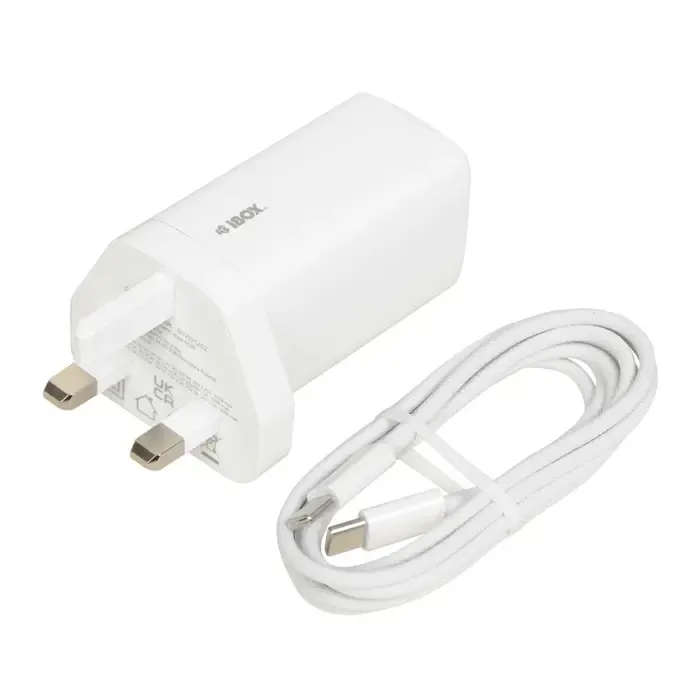 ibox c-65 white, gan 65w universal charger uk plug - slika 4