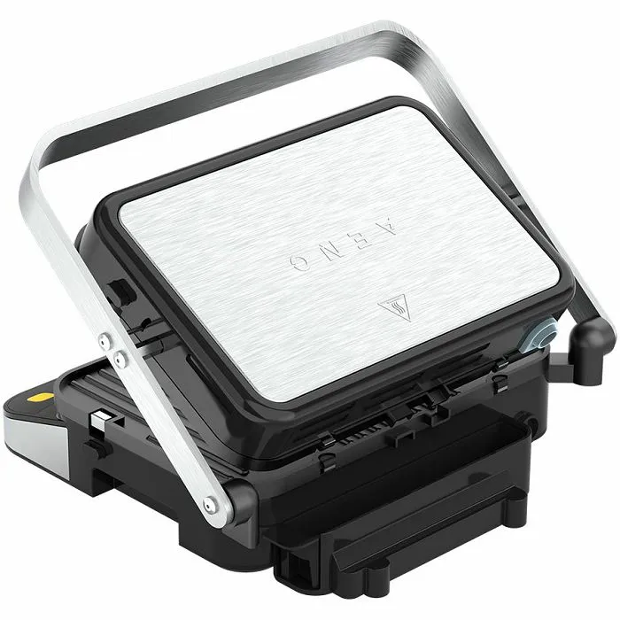 aeno electric grill eg1: 2000w, 3 heating modes - upper grill, lower grill, both grills defrost, max opening angle -180°, temperature regulation, timer, removable double-sided plates, plate size 32 - slika 2