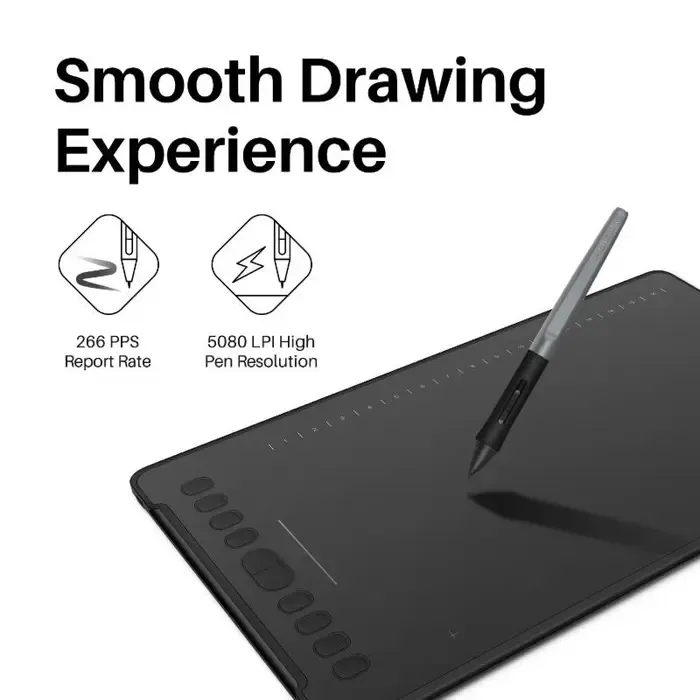 huion h1161 graphic tablet 5080 lpi 279.4 x 174.6 mm usb black - slika 4