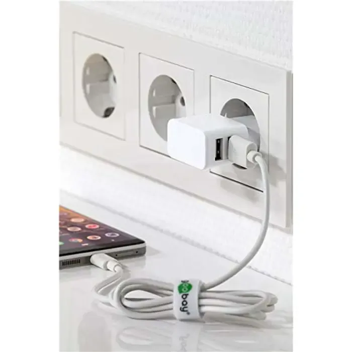 goobay dual usb charger 2.4 a (white) - slika 2