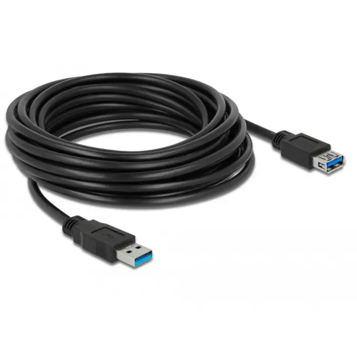 delock usb 3.2 gen 1 extension cable, usb-a male > usb-a female (black, 5 meters, superspeed) - slika 3