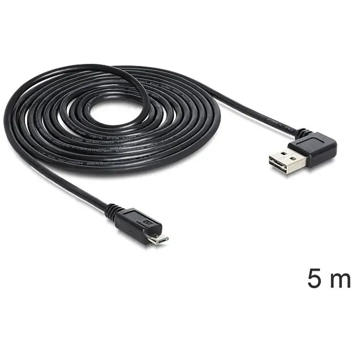 delock usb2.0 a 90 °> micro-b 5m - slika 2