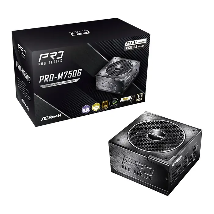 napajanje asrock pro-m750g 750w 80 plus gold - slika 1