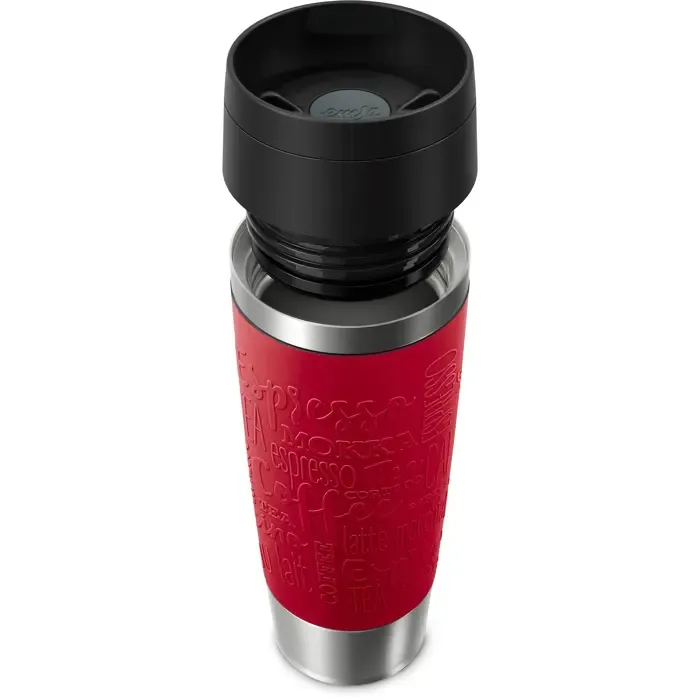 emsa travel mug classic grande thermal mug (dark red/stainless steel, 0.5 liters) - slika 3