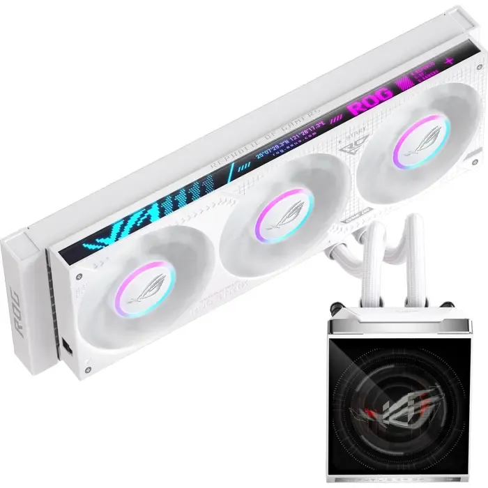 asus rog strix slc iv 360 argb lcd (white, white edition) - slika 1