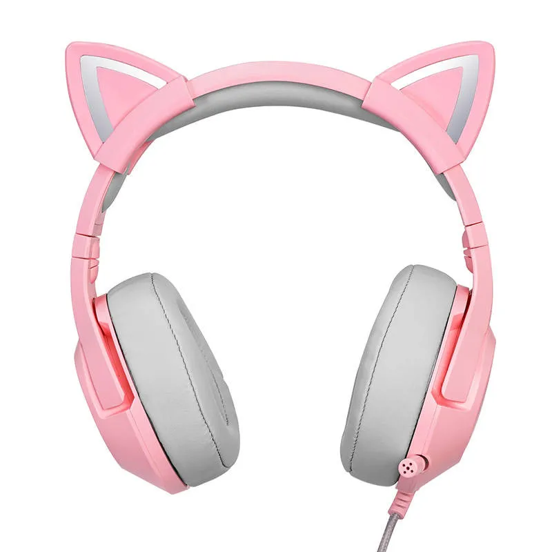 onikuma k9 pink rgb gaming headphones - slika 3