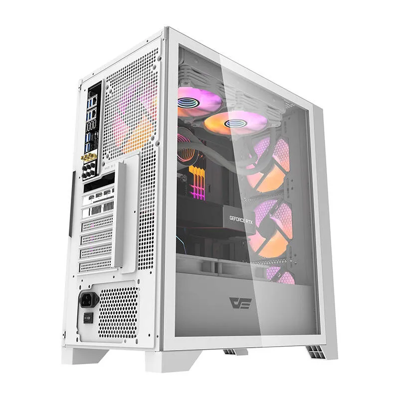 darkflash drx70 mesh computer case (white) + 4 rgb fans - slika 2