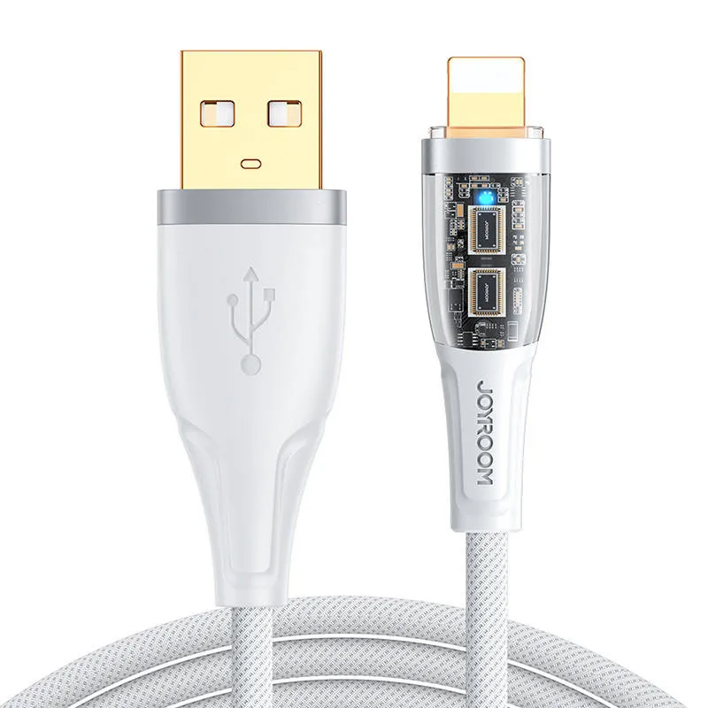 cable to usb-a / lightning / 2.4a / 1.2m joyroom s-ul012a3 (white) - slika 1