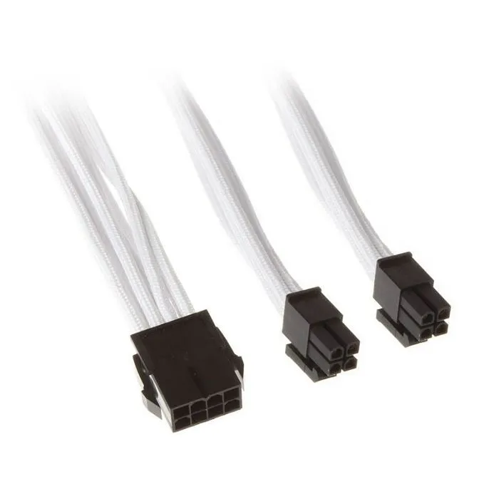 silverstone 8-pin-eps auf 4+4-pin-atx/eps - 300mm white sst-pp07-eps8w - slika 1