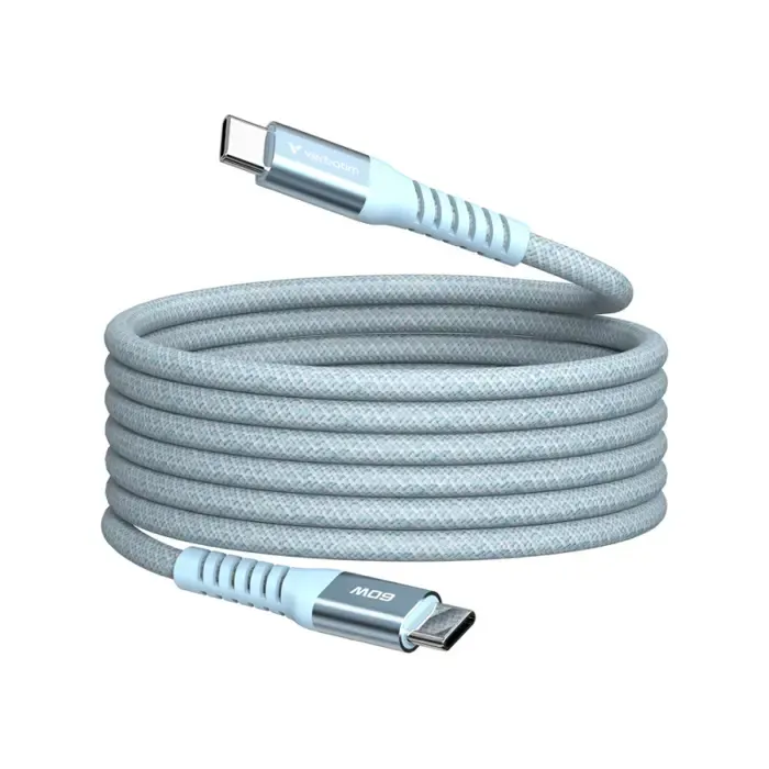 verbatim sync & charge kabel usb-c na usb-c 60w magnetic 120 cm - plavi - slika 2
