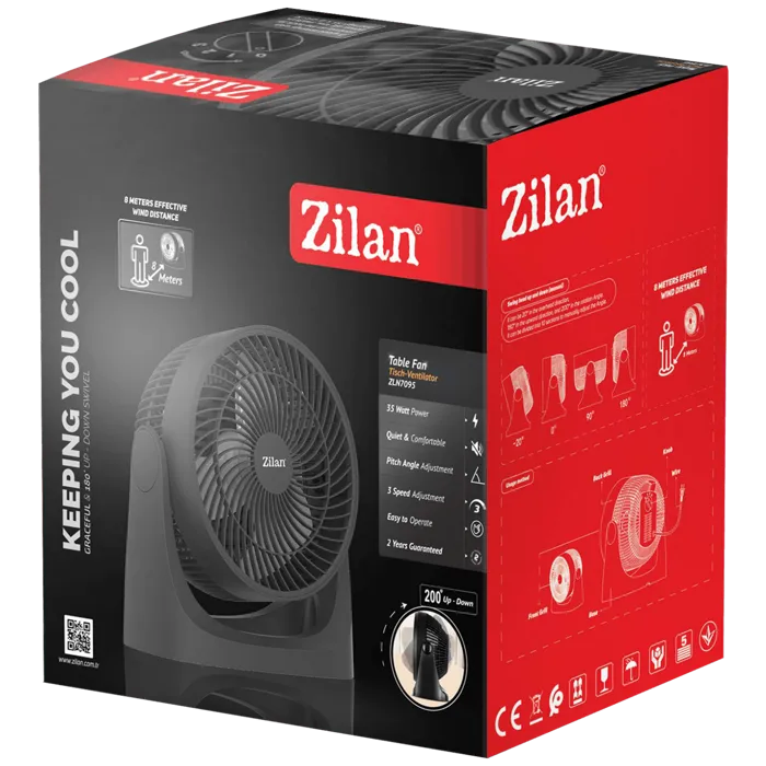 zilan ventilator stolni, 3 brzine rada, 35w - zln7095 - slika 2