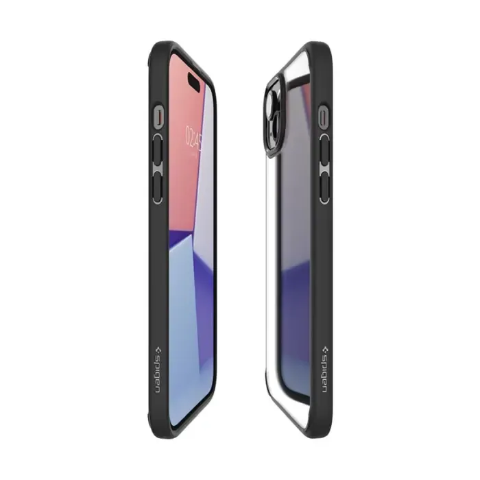 spigen crystal hybrid, zaštitna maska za telefon, mat crna - iphone 15 plus (acs06462) - slika 4