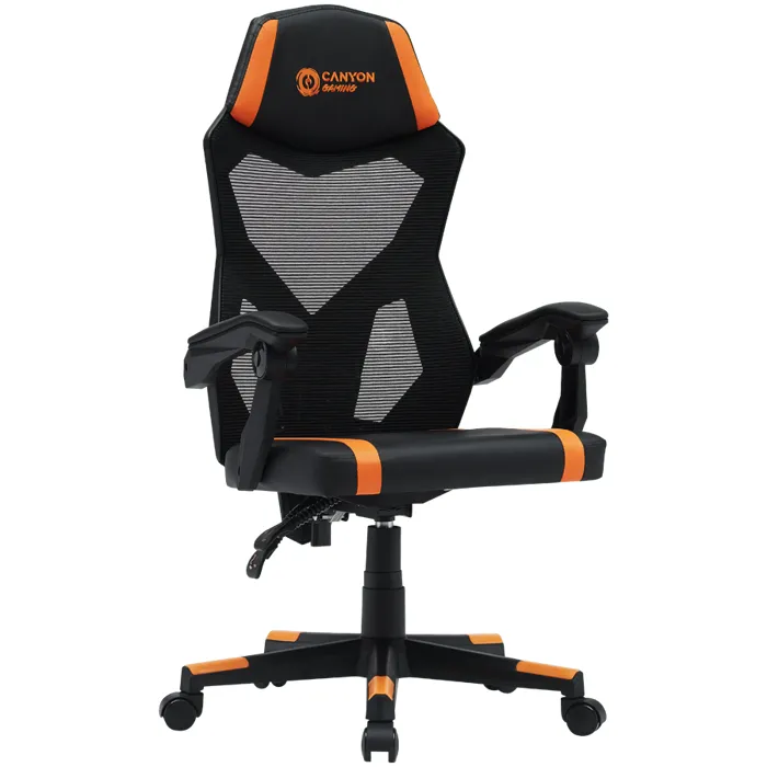 canyon gaming chair flow mch01 mesh black orange - slika 2