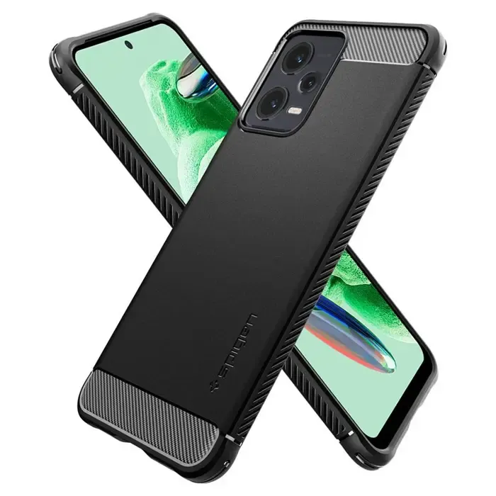 spigen rugged armor, maska za telefon, crna - xiaomi redmi note 12 5g/ poco x5 5g (acs05787) - slika 2