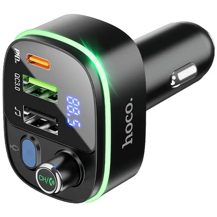 hoco. fm modulator, e62,bluetooth,12/24 v,2xusb, 1xusb-c,pd20w - e62 fast - slika 5