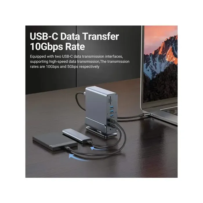 roline value docking station usb-c, hdmi/dp 4k60, g-lan, usb-a, usb-c, pd, sd/microsd, audio - slika 5