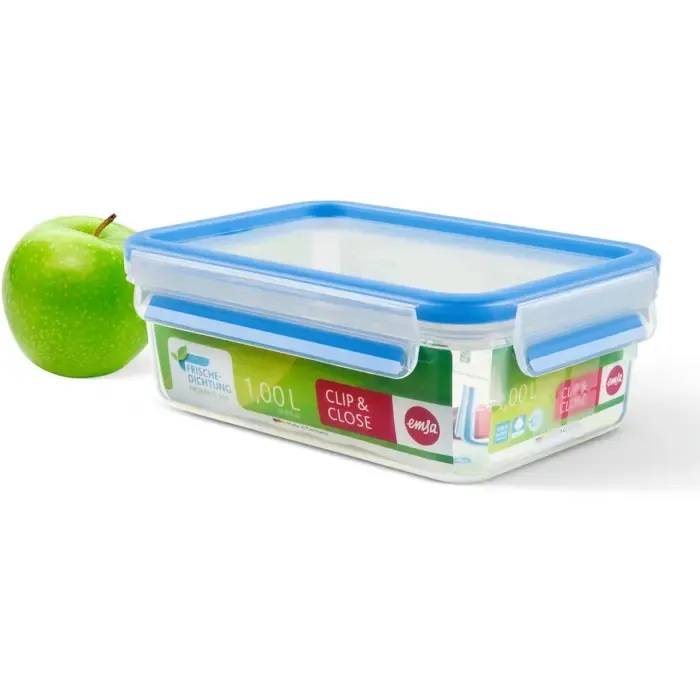 emsa clip & close frischhaltedose (transparent / blue, 1.0 liter, classical format) - slika 3