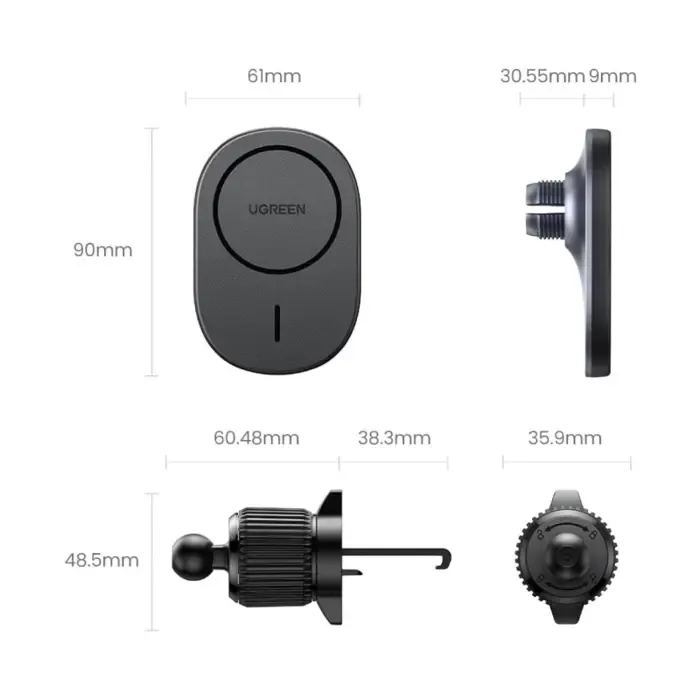 ugreen magsafe auto punjač, 15w, magnetni, bežični/indukcijski, crni - slika 5