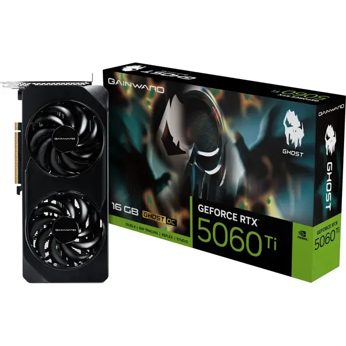 gainward geforce rtx 5060 ti ghost ii oc 16gb, graphics card dlss 4, 3x displayport, 1x hdmi 2.1 - slika 1